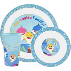 Baby Shark Baby Shark Gear 3 Piece Kids Tableware Set Plates and Bowls for Kids with Kids Cups, Plates and Bowls, Toddler Tableware Set with Baby Shark Characters