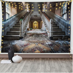 ABAKUHAUS Деревенский гобелен и покрывало, заброшенный оперный театр, мягкая ткань из микрофибры, настенное украшение для спальни, 230 x 140 см, кор