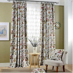 Комплект из 2 романтических штор, винтажные шторы с оборками, классические непрозрачные шторы для спальни, гостиной (230 x 140 см)