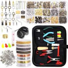 1588-Piece Jewellery Making Set with Jewellery Pliers, Jewellery Wires, Jewellery Jump Rings, Jewellery Tools and Accessories with Storage Bag for Jewellery Making and Beading