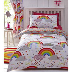Homemaker Rainbow Girls Bright Пододеяльник и шторы в наличии Комплект постельного белья - односпальный