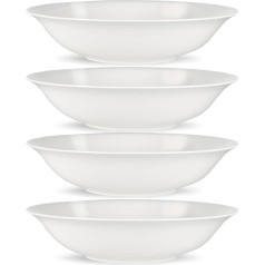 Керамическая тарелка для супа, 4 части 1,48 л Большая тарелка для салата, макарон, белый фарфор Набор глубоких тарелок, мисок и чаш для супа, ма