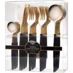 Decor Decorline - Набор столовых приборов из прочного пластика многоразового использования - 40 предметов - 16 вилок, 8 ножей, 8 ложек и 8 кофейных ложе