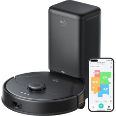 Робот-пылесос eufy X8 Pro с вытяжной станцией и функцией швабры, мощность всасывания Twin-Turbine™ 2 x 4 000 Па, щетка для удаления мусора, лазерная навиг