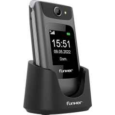 Funker C250 Comfort 4G - раскладной мобильный телефон 4G для пожилых людей, кнопки и большие кнопки, простота в использовании, кнопка SOS, USB-C, 3 прямых па
