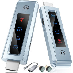 Беспроводной передатчик и приемник HDMI, 98FT/30M стабильное соединение, 2.4G/5G портативный беспроводной HDMI со светодиодным экраном, Plug & Play для по