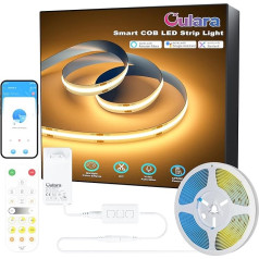 OULARA WiFi COB LED Strip 10 m Warm White 2700 K, Dimmable 24 V LED Strip Light Set, Smart Works with Alexa/Google Assistant for DIY Lighting under the Cabinet, Bedroom, Kitchen