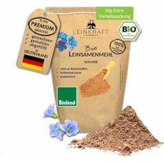 850g Organic Flaxseed Flour Value Pack Made from 100% German Brown Linseed | Linseed Flour Freshly Ground Vegan Low Carb & Keto Suitable for Protein & Fibre Rich Regionally and Sustainably Packed