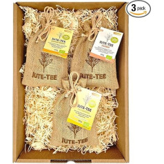 Подарок из органического чая для нее Специальная идея подарка Подарочный набор джутового чая с 3 сортами в джутовом мешочке