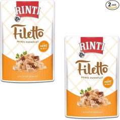 Rinti Dog Filetto Chicken & Chicken Heart Double Pack 2 x 24 x 100 гр.