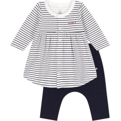 Petit Bateau Baby Girls Платье с длинным рукавом и леггинсы