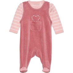 Fixoni Nicki Romper Set with Bodysuit Long Sleeve Heart, Withered Rose