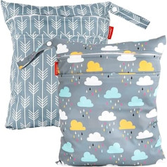 HOMYBABY® Водонепроницаемые тканевые мешки (2 шт.) - Влажные мешки в детскую - Влажные мешки для подгузников - Влажные мешки в детскую - Мешок для 