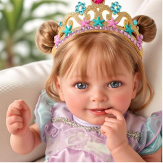 BABESIDE Reborn Baby Dolls Doreen- 20 Inch 50 cm Lifelike Reborn Doll Girl with Soft Fabric Body, Cute Smiling Newborn Baby Dolls with Clothing, Complete Accessories for 3+ Children