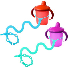 Goji Baby Bottle Tightener - Sippy Cup Holder - Safety Strap for Sippy Cup and Toy - Keeps Essentials Within Reach for 0-36 Months - Blue and Aqua - Pack of 2