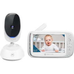 Motorola Nursery VM75 Baby Surveillance Camera - видеоняня с 5-дюймовым родительским блоком - детская камера с ночным видением, цифровым зумом, двусторонней связ