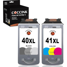 Coccink PG-40 XL CL-41 XL (1 черный, 1 цветной) Восстановленные картриджи Замена для Canon 40 41 для Pixma iP1200 iP1600 iP1800 iP1900 iP2200 iP2500 iP2600 MP150 MP16 00 MP470 MX300 принтер