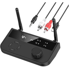 Ankilo 2 в 1 Bluetooth приемник, Bluetooth 5.3 адаптер, RCA Aux 3.5 мм беспроводной аудио адаптер, Bluetooth аудио адаптер с двойным подключением, для автомобиля, но