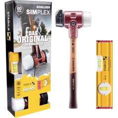 HALDER - Plusbox Galabau Simplex Soft Hammer D60, резиновая композиция с основанием/суперпластик Plus Stabila Spirit Level | 3027s024