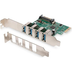 DIGITUS IO Card - PCIe - USB 3.0 Interface Card - 4-Port USB Type-A - Max 5Gbps - Chipset VL805