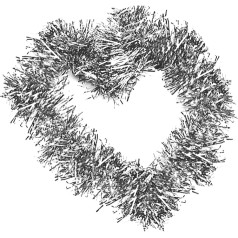 Brinny Pack of 5 2 m Christmas Tinsel Garland Twist Shiny Metallic Christmas Tree Decoration Hanging Decoration for Wreath Wedding Birthday Party Festival - Silver