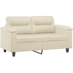 Vidaxl Диван 2-местный, Lounge Sofa Couch with Armrests Back Cushion, Дизайн дивана для гостиной с металлическим каркасом, Мебель для сидения двухместная, Кремовая