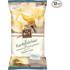 De Rit - Картофельные чипсы Морская соль - 125 г - Упаковка из 12 штук