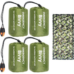 4 Pack Camo аварийные спальные мешки со свистками, легкие портативные приспособления для выживания на открытом воздухе кемпинг походы держать 