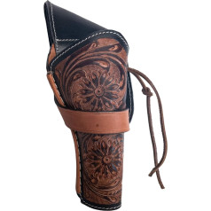 Hulara Full Grain Buff Leather Cross Draw Holster Gun Holder 22 .38/357 .44/45 Cal Revolver Gun Western Holster Fit 4