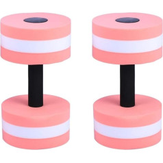 SEWACC Pack of 2 Water Dumbbells Lightweight Aquatic Exercise Dumbells EVA Foam Water Barbells Hand Bar for Pool Fitness Exercise Water Aerobics (Pink)