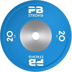 PERFORMBETTER+ PB Strong Competition Weight Plates Rubber Coated Barbell Weights Weight Plates with 50 mm Inner Diameter 2.5 - 25 kg (Pack of 1)