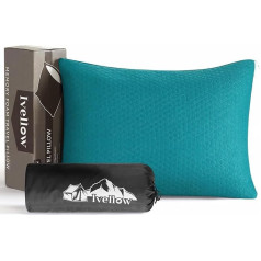 Ivellow Travel Pillow Memory Foam Сжимаемая кемпинговая подушка для сна Shredded Memory Foam Pillow Compact Firm Supportive Small Pillow for Adults Kids Outdoor