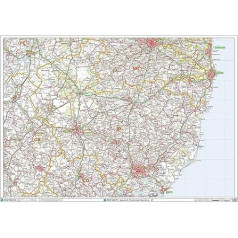 IPSWich IP Настенная карта Почтовый индекс Пластиковое покрытие