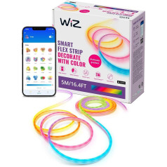 WiZ Настраиваемая белая и цветная неоновая лента Flex Lightstrip 5 м, светодиодная лента с 16 миллионами цветов или теплым или холодным белым диммиру