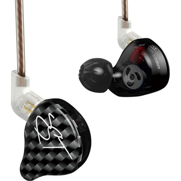 keephifi KZ ZST IEM Наушники, 1BA + 1DD гибридные внутриушные мониторы, шумоподавляющие наушники с индивидуальной посадкой, 3,5 мм разъем, компьютер (чер