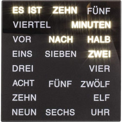 Часы с дисплеем немецких слов 20 x 20 см Пластик