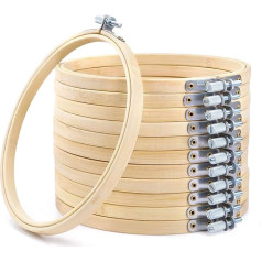 Caydo 12 Шт. 15cm Вышивка Обруч Деревянный Bulk Бамбук Круг Крест Вышивка Обруч Круглое Кольцо