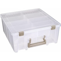 ArtBin 6990SO Super Satchel Double Deep со съемными разделителями, большой портативный ящик для хранения предметов искусства и рукоделия с ручкой, прозрачн