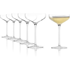 Stölzle Lausitz Swing Champagne Bowl, набор из 6, 300 мл, элегантные бокалы для шампанского, также идеально подходят для игристого вина и коктейлей, высококач