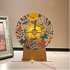 Unillous Настольные часы из массива дерева с акриловым диском Mood Light Перезаряжаемые без тиканья Бесшумный теплый свет Регулируемая яркость Ра