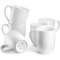 Набор из 6 кофейных кружек, 530 мл, керамические кофейные чашки с большой ручкой для латте, горячего чая, капучино, какао и мокко, подарок на пр