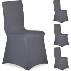 Чехлы для стульев Relaxdays, комплект из 4, универсальный натяжной чехол для стульев, украшение банкетных стульев, приемы и торжества, антрацит