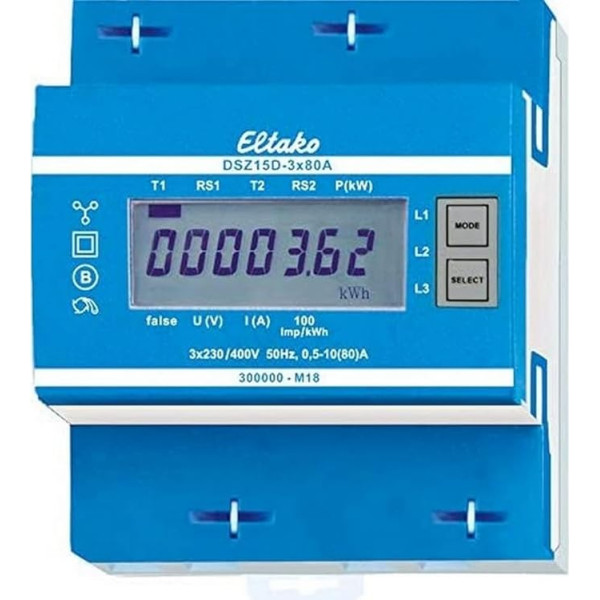 Eltako DSZ15D-3x80A Трехфазный счетчик электроэнергии, с калибровкой MID, 400 В