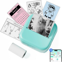 Мини-принтер Memoking для смартфона - мини-принтер Tiny Printer M02L Bluetooth, принтер для мобильного телефона с 1 рулоном бумаги для наклеек, мини-термопри