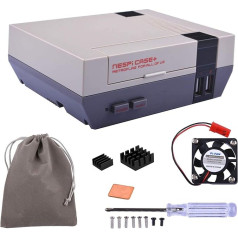 Новая версия! Retroflag NESPi Case+ Plus Функциональная кнопка POWER с безопасным выключением и вентилятором охлаждения и радиатором и фланелевой сумко