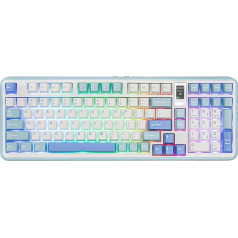Беспроводная игровая клавиатура MechLands Vibe99 с экраном 1,06 дюйма, 100 клавиш, механическая клавиатура с прокладками, возможность горячей замены,