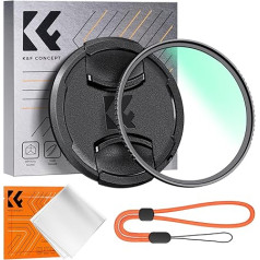 K&F Concept Nano K Series 82 mm UV Filter with Lens Cap, Cleaning Cloth, Protective Filter with 18 Layers Nano Coatings