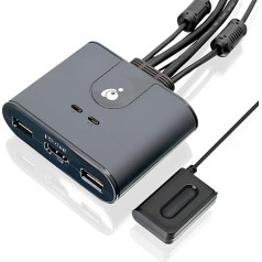 IOGEAR HDMI KVM переключатель 2 ПК 1 монитор 1080@60Hz HDMI Full HD для мыши, клавиатуры, принтера с кабелем USB/HDMI и пультом дистанционного управления, Plug n Play, 