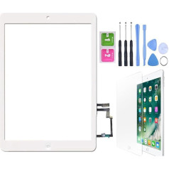 Hedywei Ersatz Digitizer Touchscreen für iPad Air Ipad 5 Frontscheibe Anzeige mit Home Button/Klebeband und Werkzeuge Weiß