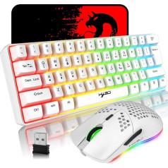 Механическая игровая беспроводная клавиатура Bluetooth 5.0/2.4G USB Dual Mode 2200mAh RGB LED подсветка Компактный полный Anti-Ghosting Key Беспроводная игровая мышь 